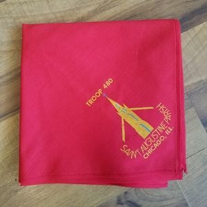 1950-1960's BOY SCOUT Neckerchief Saint Augustine Parrish Chicago Ill Troop 480